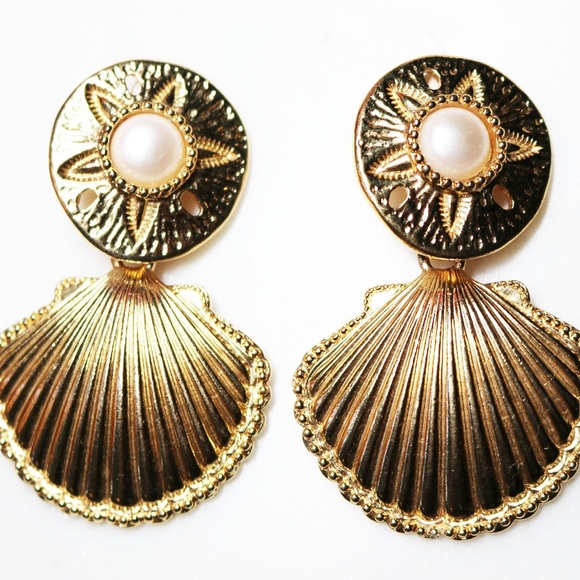 1992 KENNETH JAY LANE for AVON Royal Sea Earrings - Picture 2 of 8